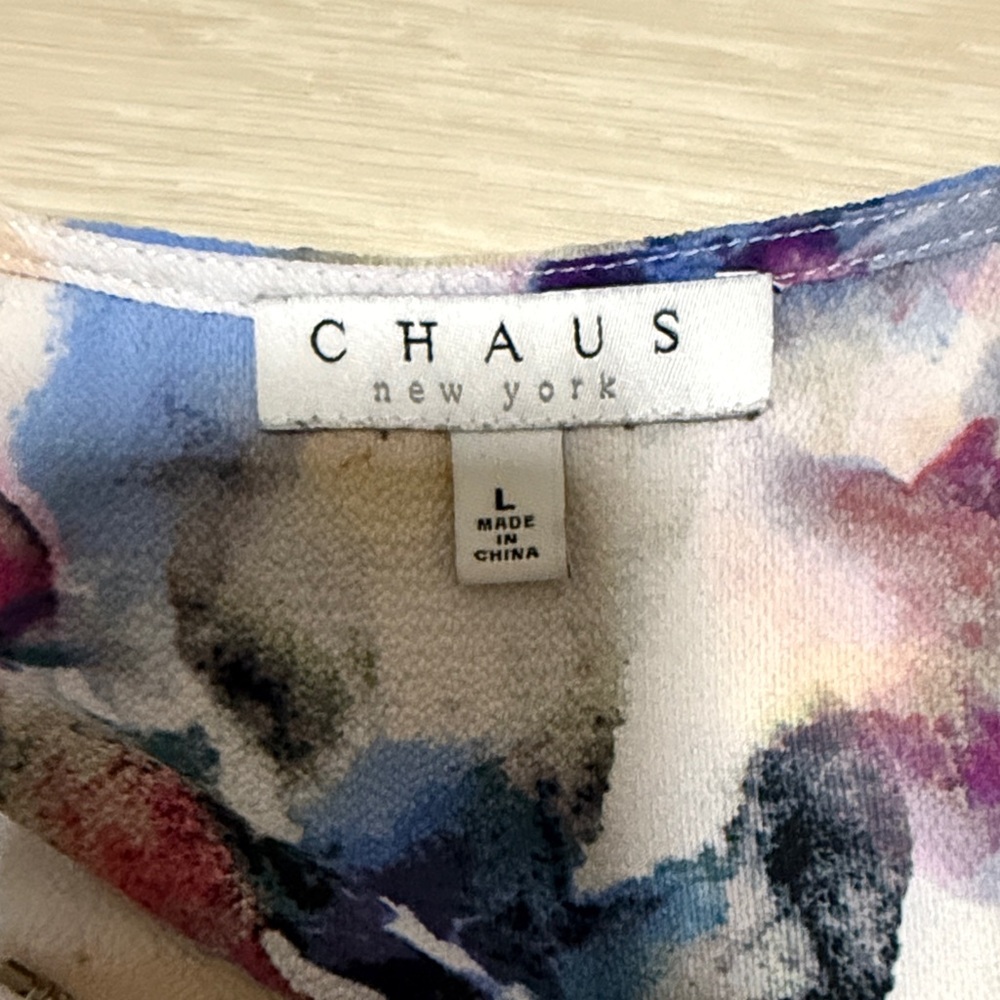 ✨Chaus Vibrant Floral Blouse Pink, Blue, and Purple - Picture 3 of 7